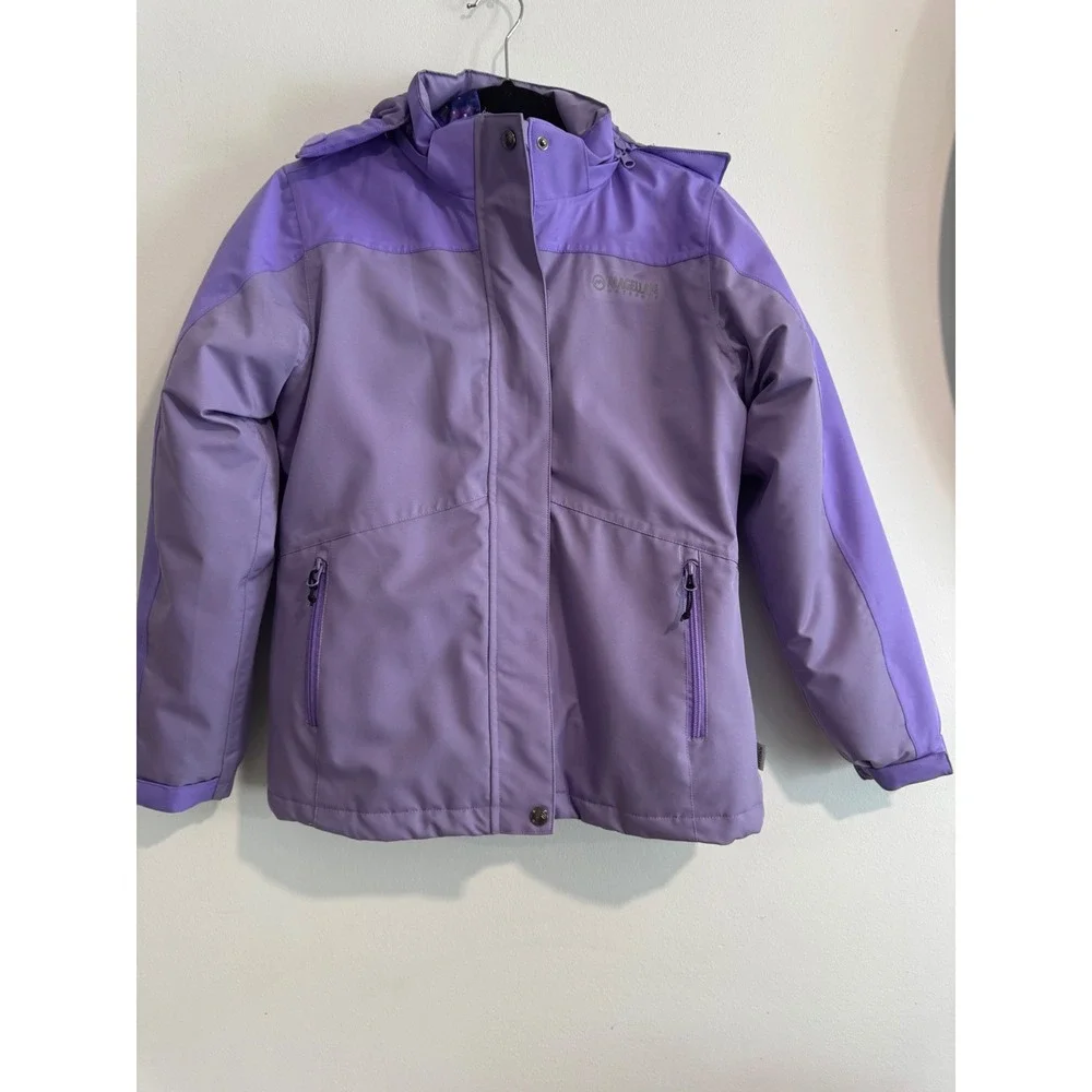Magellan Outdoors Winter Jacket Girls L 12-14 Purple Insulated Galaxy Lining